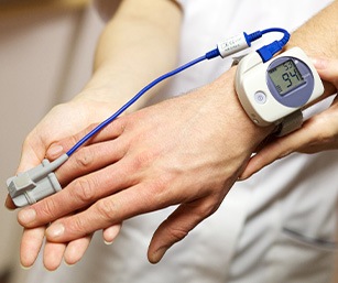 Man having his vitals taken